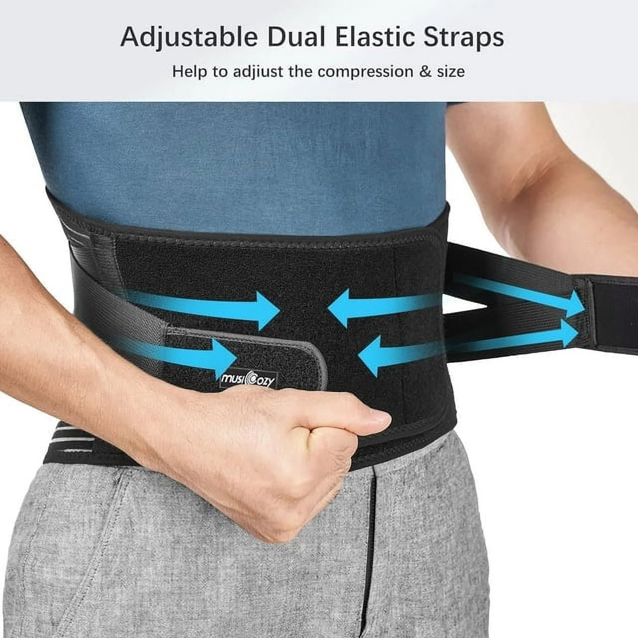 Back Braces for Lower Back Pain Relief with 6 Stays, Breathable Back Support Belt for Men/Women for Work , Anti-Skid Lumbar Support Belt with 16-Hole Mesh for Sciatica(L)