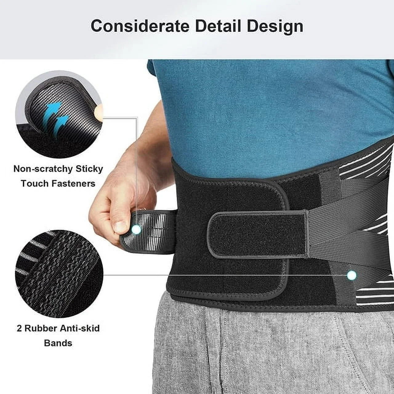 Back Braces for Lower Back Pain Relief with 6 Stays, Breathable Back Support Belt for Men/Women for Work , Anti-Skid Lumbar Support Belt with 16-Hole Mesh for Sciatica(L)