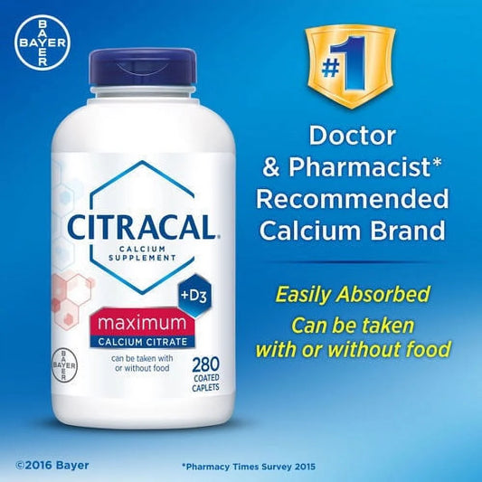 Maximum Calcium Citrate Caplets + D3 280 Caplets Max 630 Mg