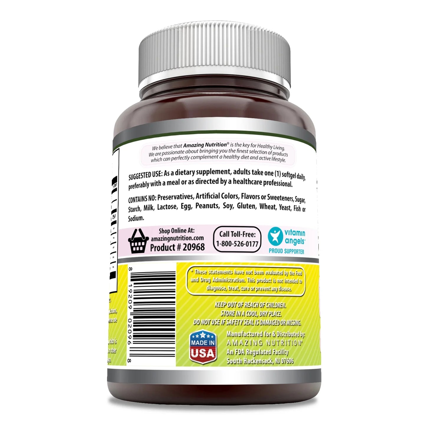 Amazing Formulas Evening Primrose Oil 1300Mg, 10% GLA, 250 Softgels Supplement | Hexane Free Cold Pressed Oil | Non-Gmo | Gluten Free