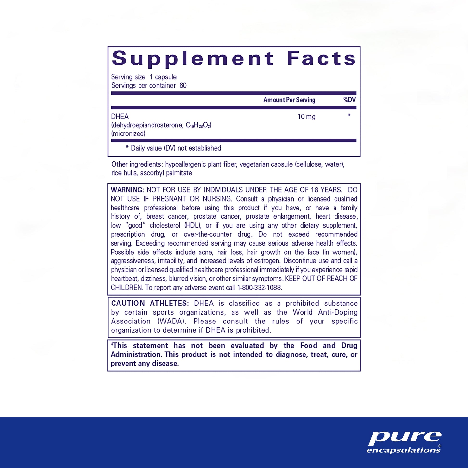 DHEA 10 Mg | Supplement for Immune Support, and Hormone Balance* | 60 Counts