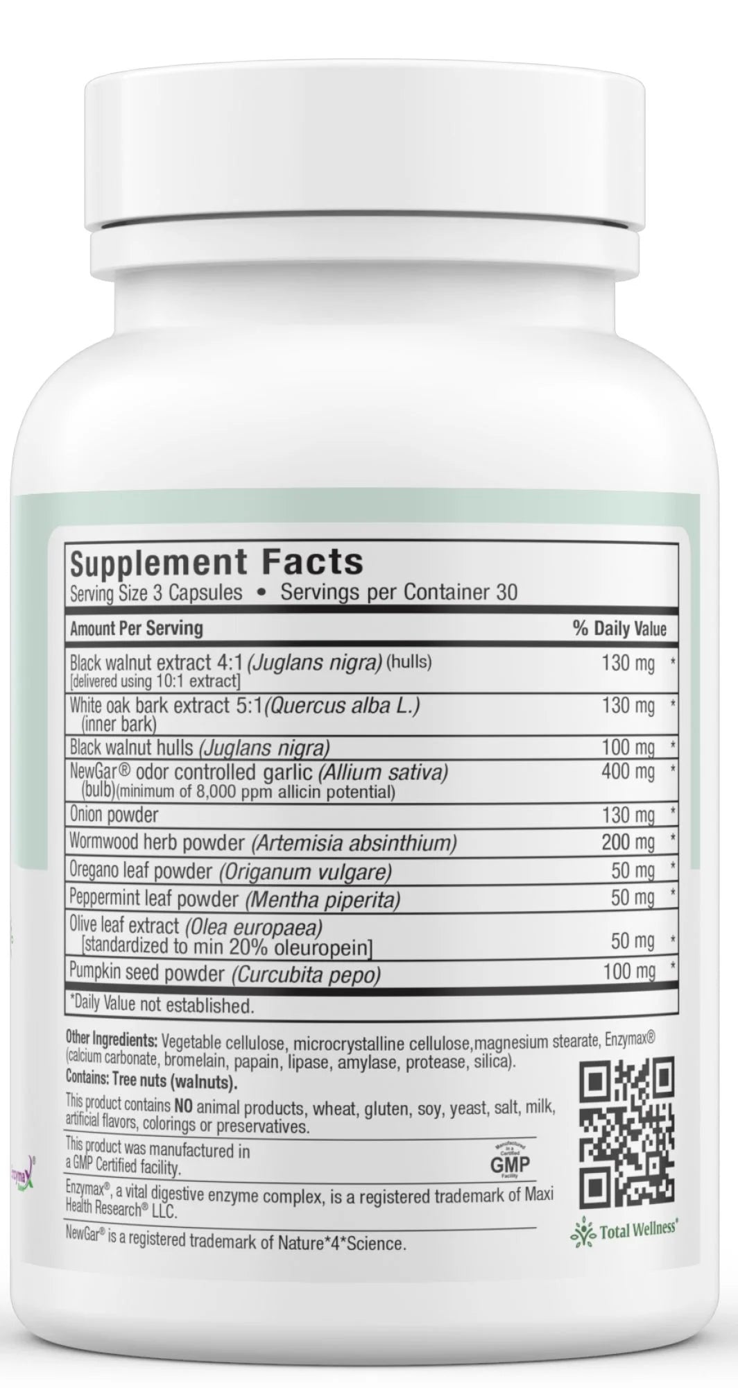 Para-Maxi Cleanse – Black Walnut & Wormwood Gut Detox for Men & Women – Parasite Cleanse – 90 Capsules