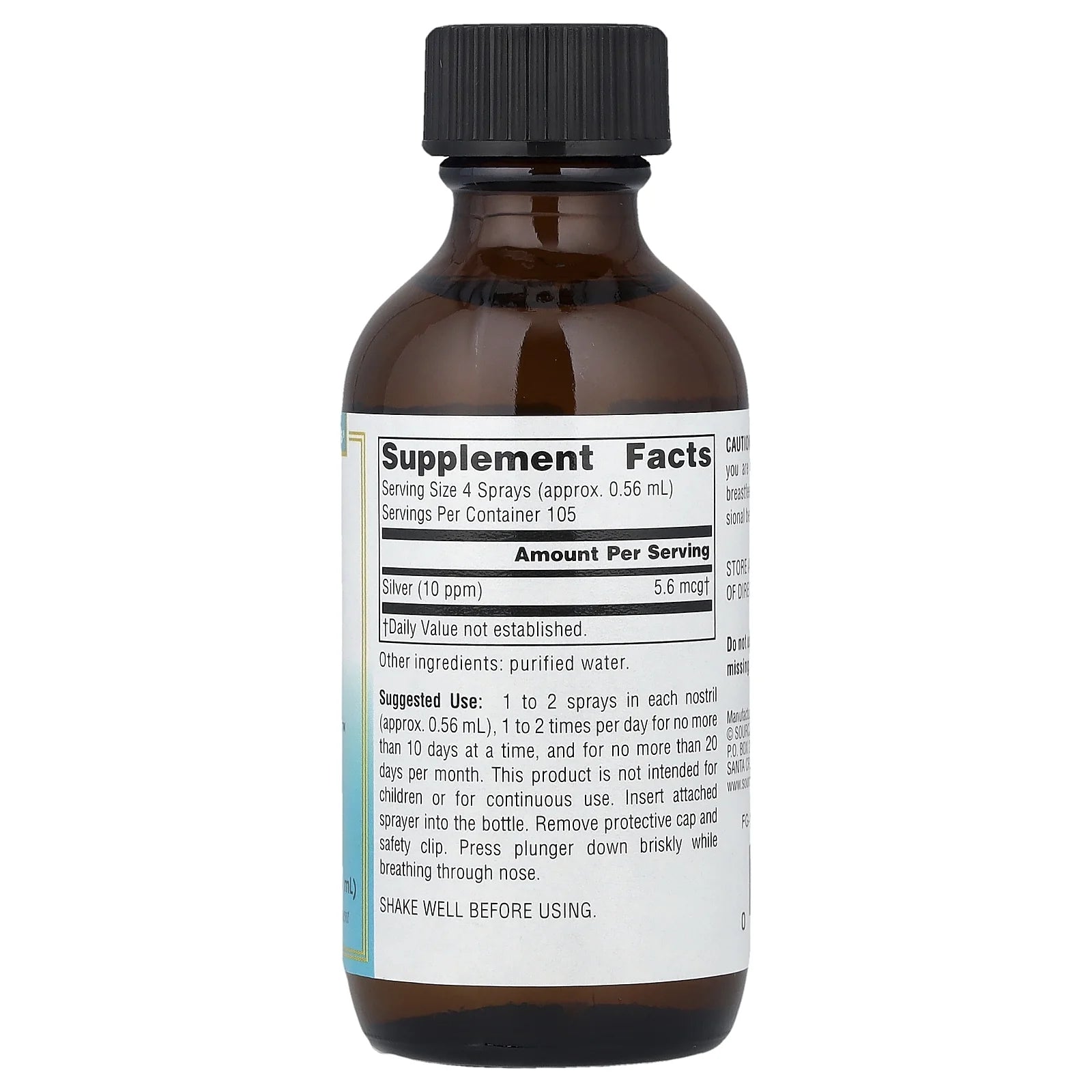 Wellness Colloidal Silver Nasal Spray, 2 Oz