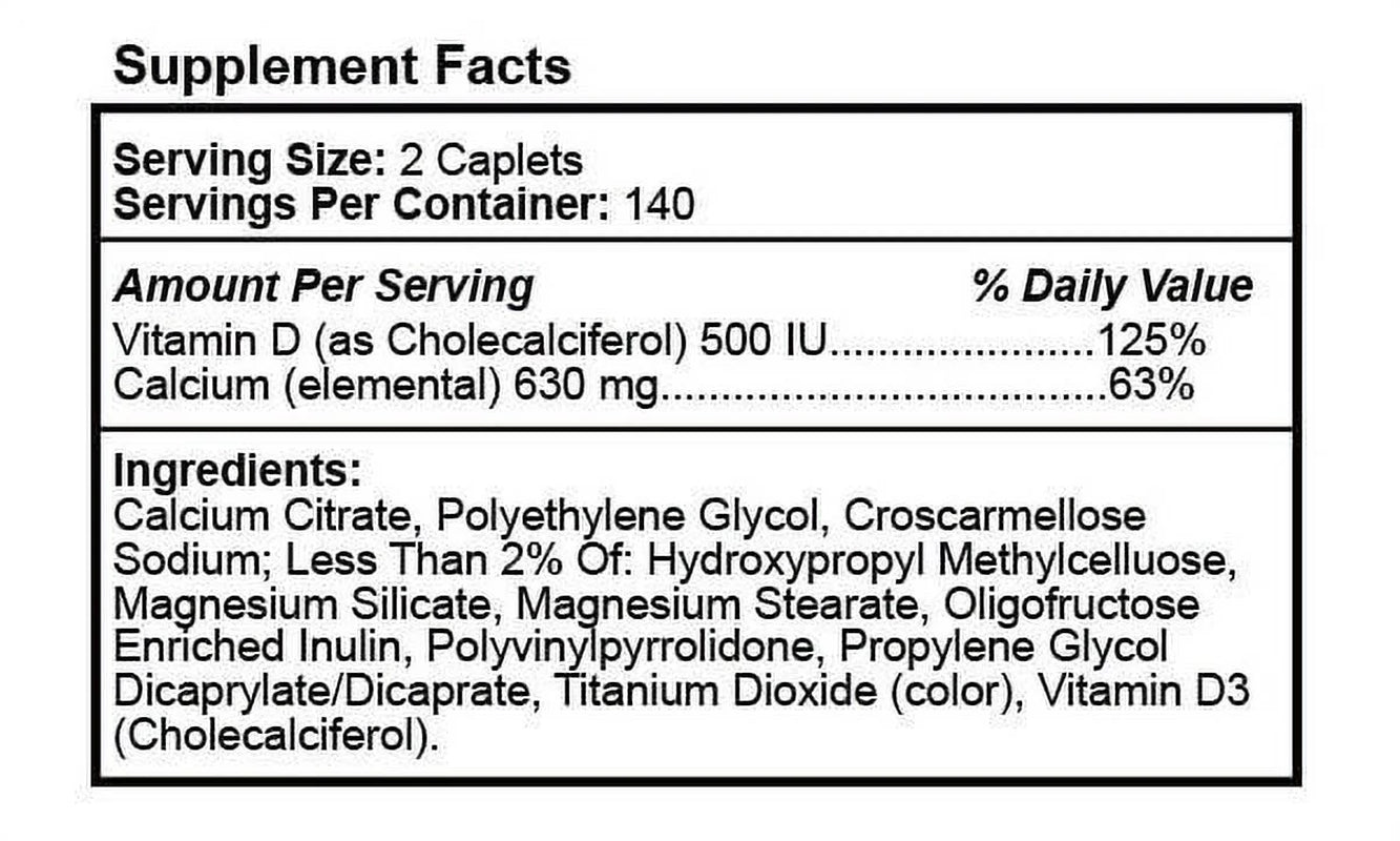 Maximum Calcium Citrate Caplets + D3 280 Caplets Max 630 Mg