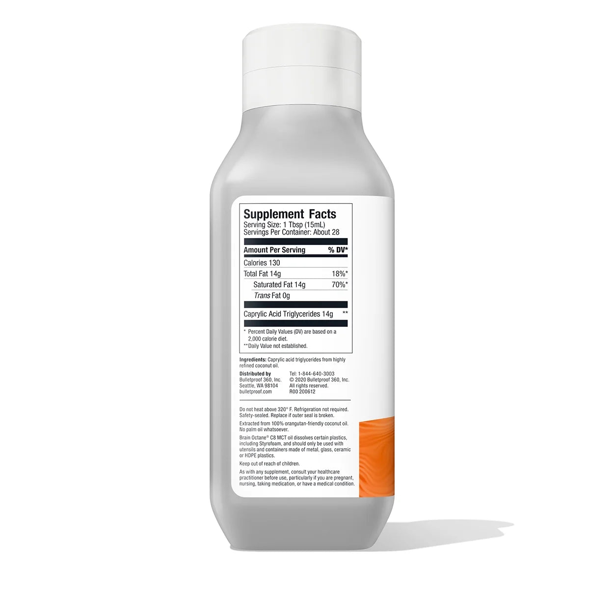 Brain Octane Oil Made with C8 Oil, 14 Ounces, MCT Oil Keto Supplement for Sustained Energy